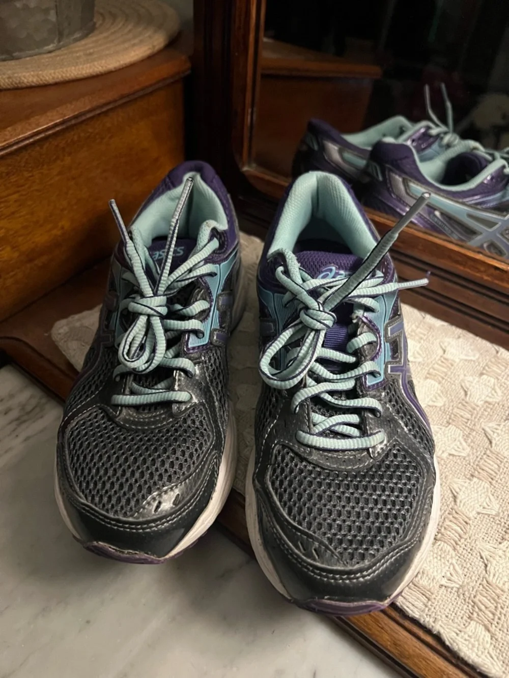 ASICS Classic Gel-Contend 2 Athletic Running‎ Sneakers Purple Grey Women's Sz 6